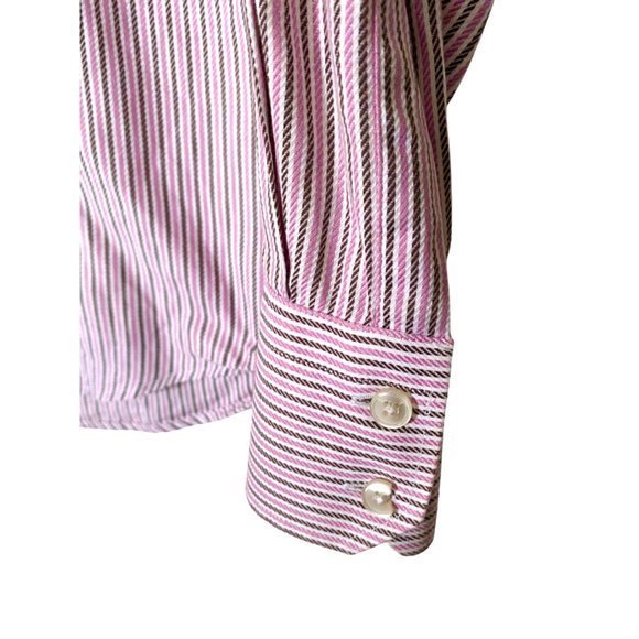 Hugo Boss Pink & Grey Striped Dress Shirt | Hugo Boss Mens Shirt - Picture 5 of 8